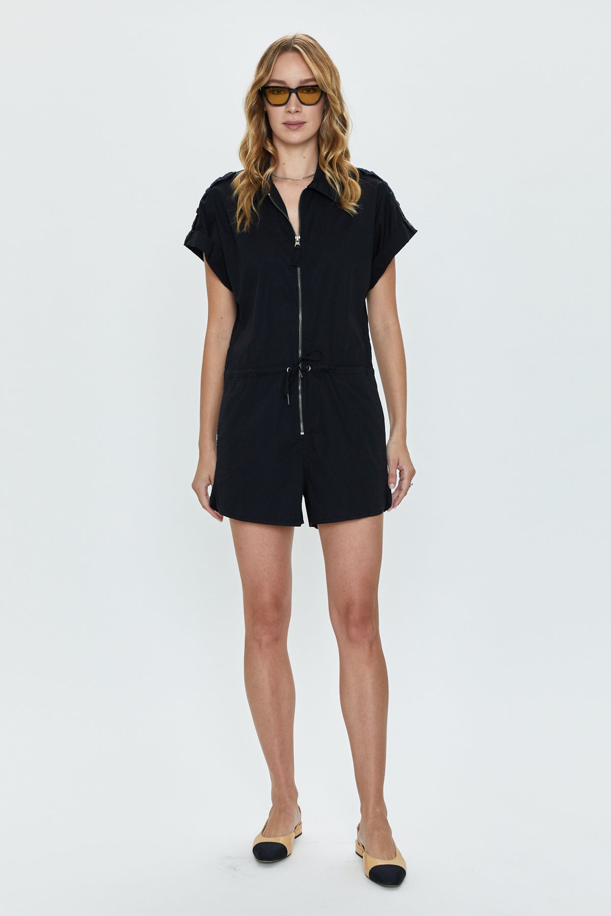 Meg Zip Front Romper - Fade to Black
            
              Sale